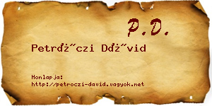 Petróczi Dávid névjegykártya
